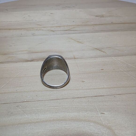 Ford Motors 30th Anniversary Sterling Silver Onyx Award Signet Ring Size 11 16G - Picture 4 of 9